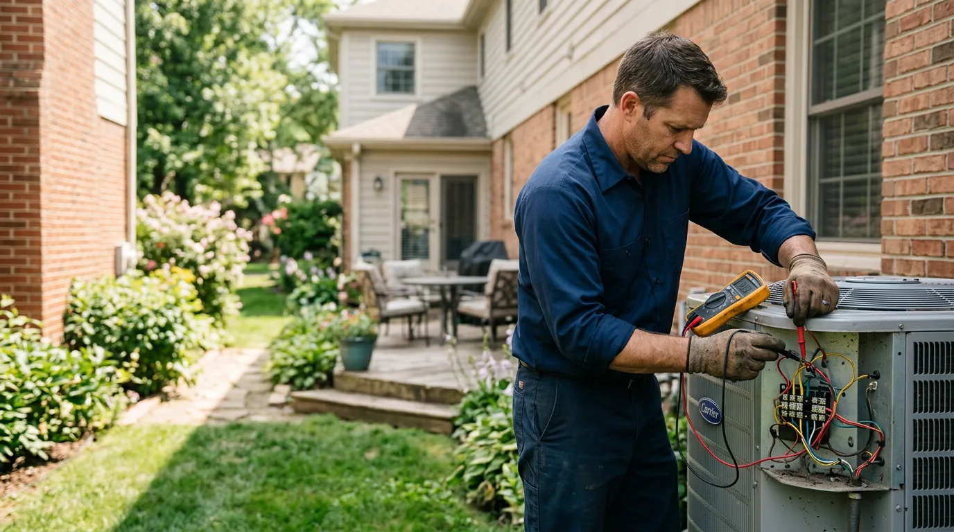 HVAC technician working near Wellington, IL